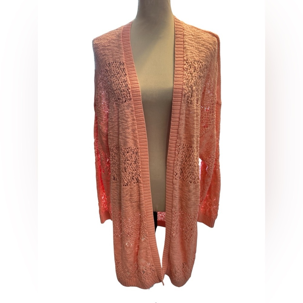 Torrid Plus Size 3xl Peach Open Stitch Open Front… - image 3